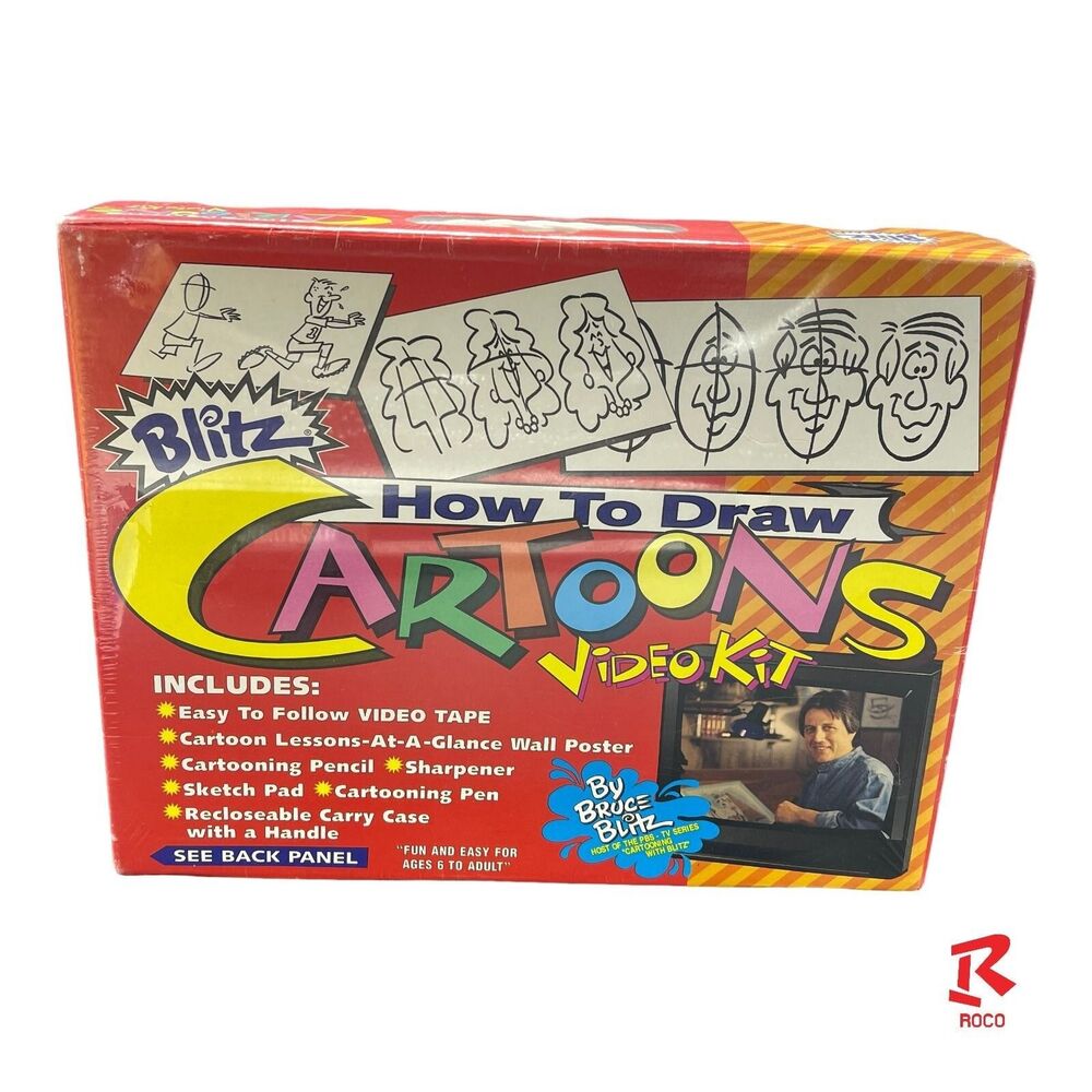 Blitz Cartoons How To Draw VHS Video Kit By Bruce New Sealed